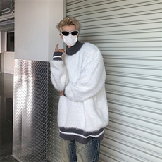 日系潮牌毛衣男秋冬新款复古休闲加厚保暖水貂毛针织衫91994-p65，男装针织衫/毛衣，星座1008-1