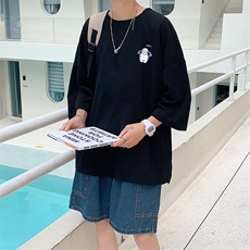 Q11167-P30春夏季七分袖t恤男大码五分袖男短袖中袖，男装T恤，电商A040