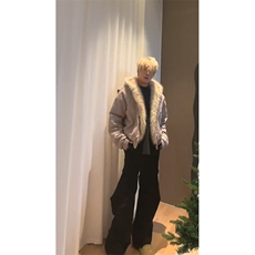 现货高品质美式高街冬季重磅硬挺短款座山雕毛领棉衣男女加厚外套，男装棉衣，电商A486