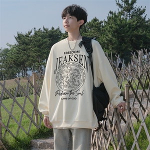 抖音品质秋季新款美式高街印花仿棉圆领卫衣wycm272-特批28控49图片