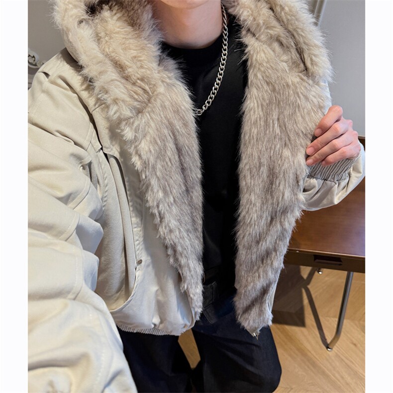 座山雕毛领连帽棉衣外套男冬加厚保暖夹克棉袄 XZ514-2-7234-P125图片