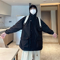冲锋衣外套男秋冬季加厚美式机能风潮牌连帽宽松工装夹克衫，男装夹克，星座716-2