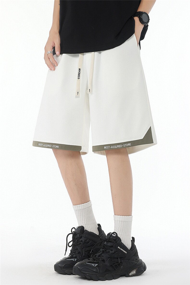 美式oversize撞色运动直筒速干伞兵短裤X416B-1-DK3120-特P25控48,男装牛仔裤,星座416B-1