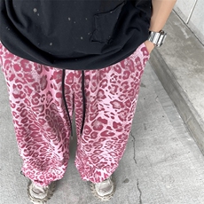 美式复古伞兵裤子设计感高级豹纹工装裤款夏季cleanfit直筒裤，男装工装外套，星座410-7