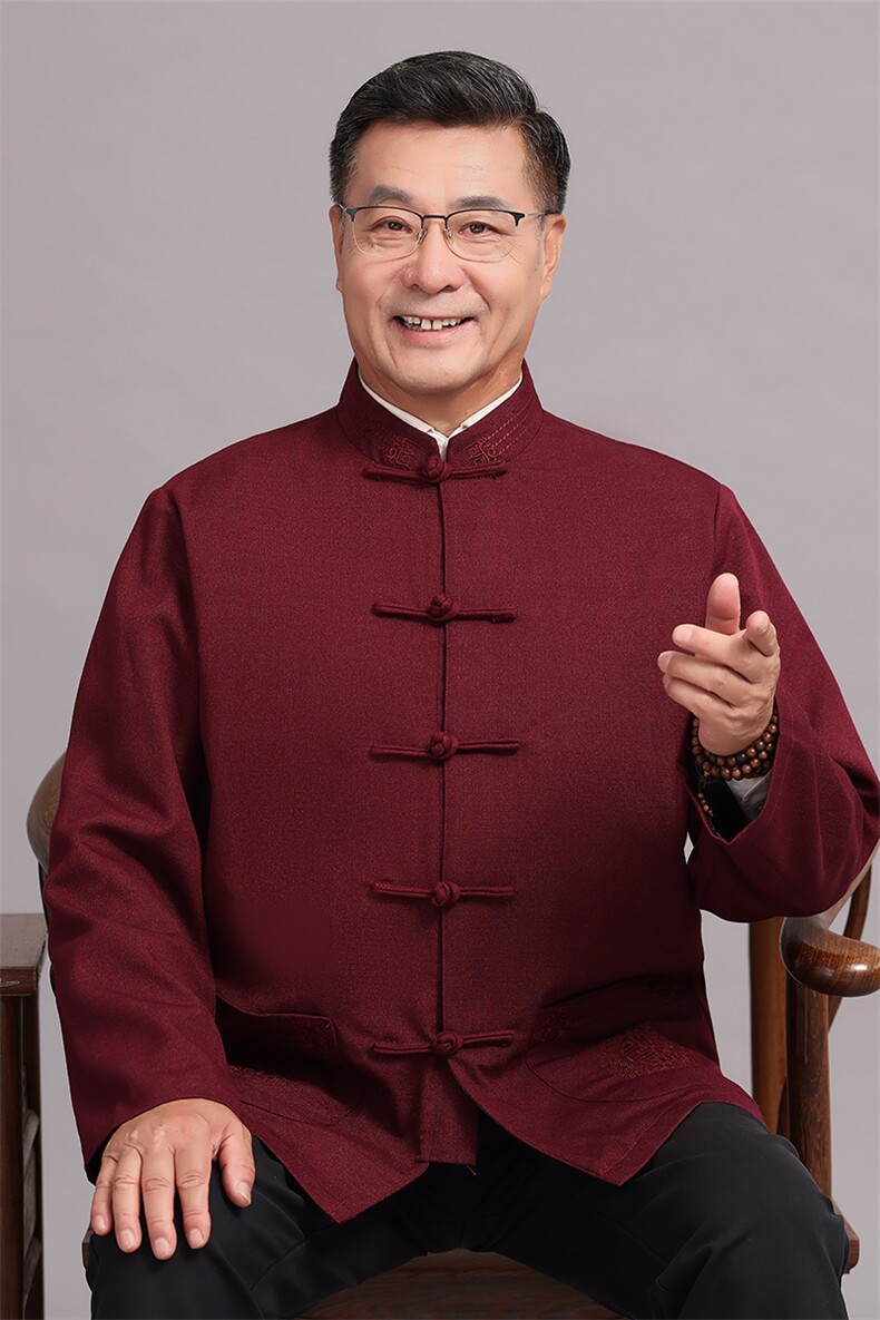 常货春款棉麻中老年风唐装外套男中式复古盘扣爷爷过生日外套,男装民族服装,钱塘723