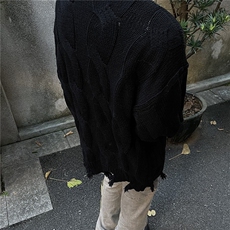 现货网络图美式学院风破坏毛边拉链开衫毛衣针织衫，男装针织衫/毛衣，星座807-3