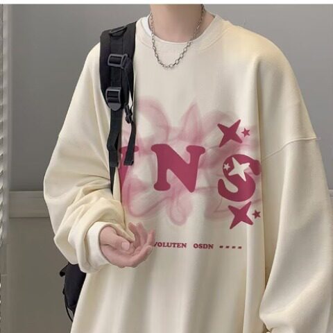 港风卫衣男士春秋季新款ins潮牌高街上衣服美式休闲百搭宽松体恤,男装T恤,星座506A