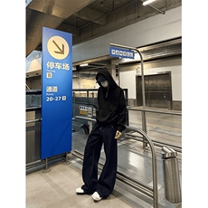 GMCS美式复古纽扣秋冬高级感慵懒风休闲帽衫外套HXD002-P58加绒65，女装短外套，星座910A