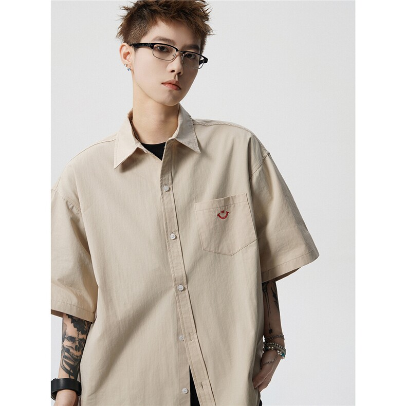 cityboy短袖衬衫男女夏新款宽松百搭半袖情侣防晒衬衣上衣933P45图片