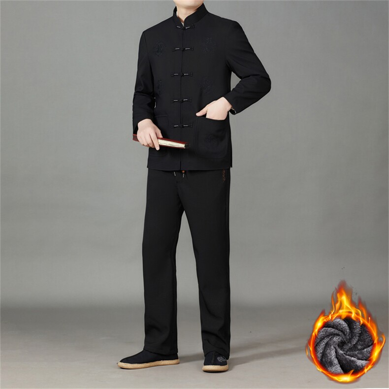 常货中老年加绒棉衣唐装套装男士复古盘扣风棉服套装中式唐装,男装棉衣,钱塘723