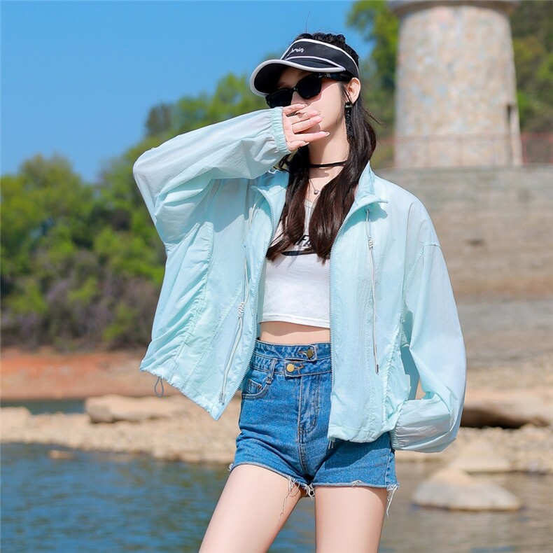 时尚防晒衣女2025新款夏季宽松显瘦百搭休闲轻薄外套女短款小个子，女装防晒衣，可可小西