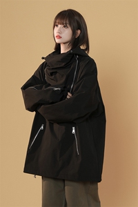JK8105/P75春装现货中性风机能防水冲锋衣女女宽松夹克工装外套图片