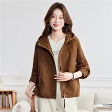 现货！女士春秋短款外套女时尚休闲小个子宽松夹克上衣，女装短外套，沐七七