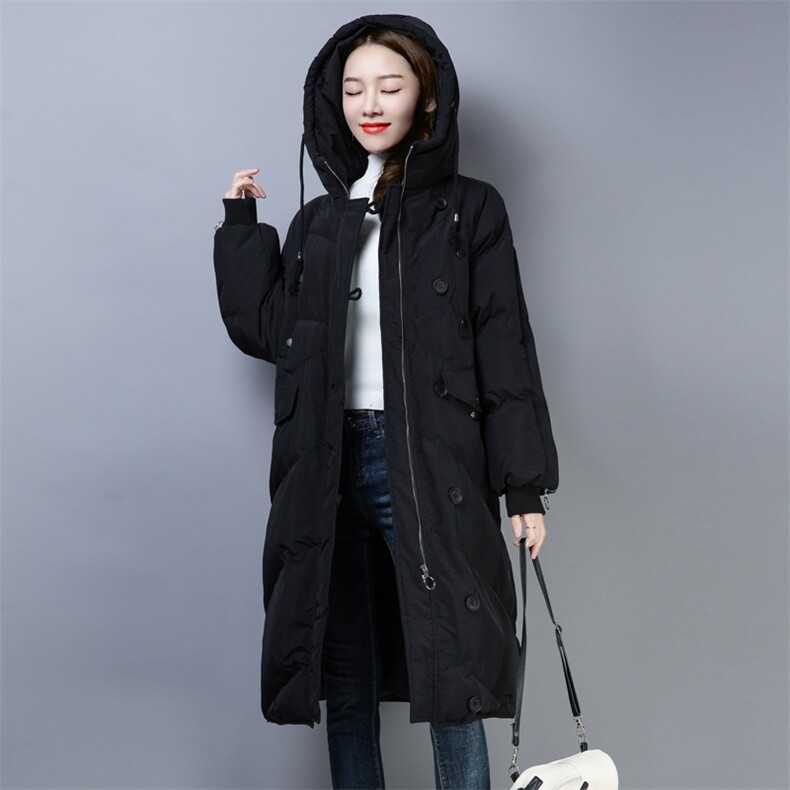 休闲都市时尚中长款拉链连帽棉衣/棉服宽松2020年冬季修身显瘦,女装棉衣/棉服,小林双子