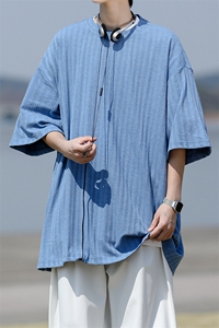8XL-M 重磅！特大码港风短袖T恤男士半袖男五分袖体恤衫DX306P40图片