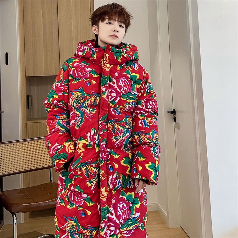 A5男女连帽中长款大棉衣保暖防寒棉服棉袄新中式团队上款大差价,男装棉衣,星座115A(原星座507）