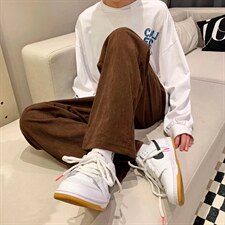 灯芯绒裤子男夏季直筒宽松日系ins潮牌休闲裤E100P35，男装休闲裤，星座1116-2