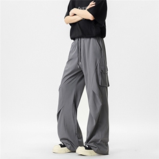 冰丝口袋褶皱休闲裤K008无影墙92%聚酯纤维8%氨纶(S-2XL)TP25，男装休闲裤，电商A088
