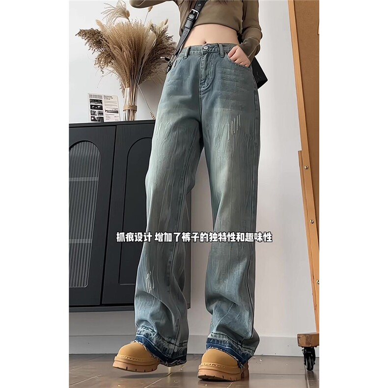 xz905-Z093#特P38美式高街宽松阔腿牛仔裤,男装牛仔裤,星座905