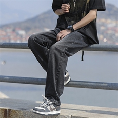 美式复古牛仔裤男款vibe裤子直筒裤K103P50，男装牛仔裤，电商D325