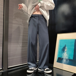 K8018/P50春装新现货港风抽绳束脚西裤男垂感休闲裤宽松大码裤子图片