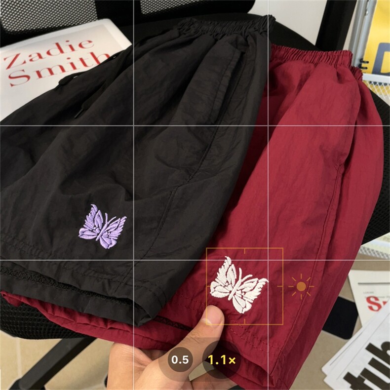夏男休闲短裤冰丝速干蝴蝶刺绣冲锋裤D73P30,男装牛仔裤,星座1013-1