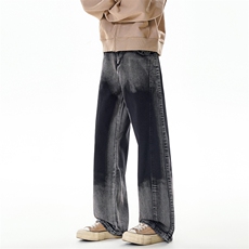 龙叨叨美式ins高街暗黑宽松直筒牛仔裤LK25521-特P45控78，男装牛仔裤，电商B221