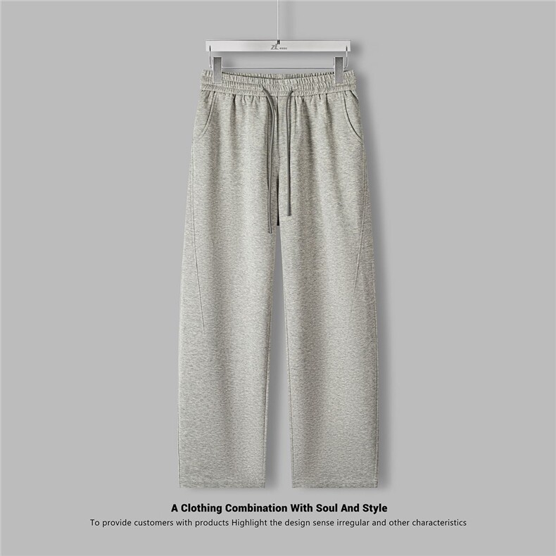 针织Q弹空气层男宽松休闲裤情侣简约纯色长裤A329-K9902-P60，男装休闲裤，电商A329