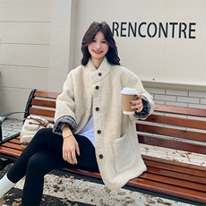 新品设计感通勤皮毛一体外套保暖2C285-2611-P205-K308，女装皮草，2C285