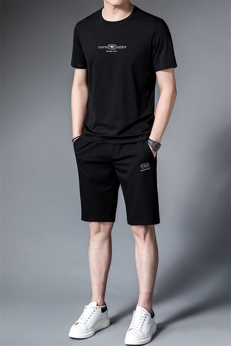 中老年运动套装男夏季短袖短裤运动服时尚休闲polo衫爸爸夏装套装,男装T恤,电商B212（原钱塘6029）