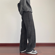 YK86127-P55美式复古七彩色格子灯芯绒裤男秋冬直筒裤子，男装休闲裤，电商A086-1