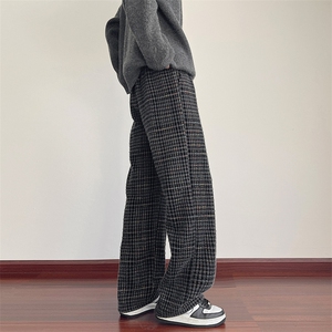 YK86127-P55美式复古七彩色格子灯芯绒裤男秋冬直筒裤子图片