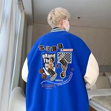 摇粒绒棒球服男大码开衫卫衣男夹克BF86282-P65，男装夹克，电商A040