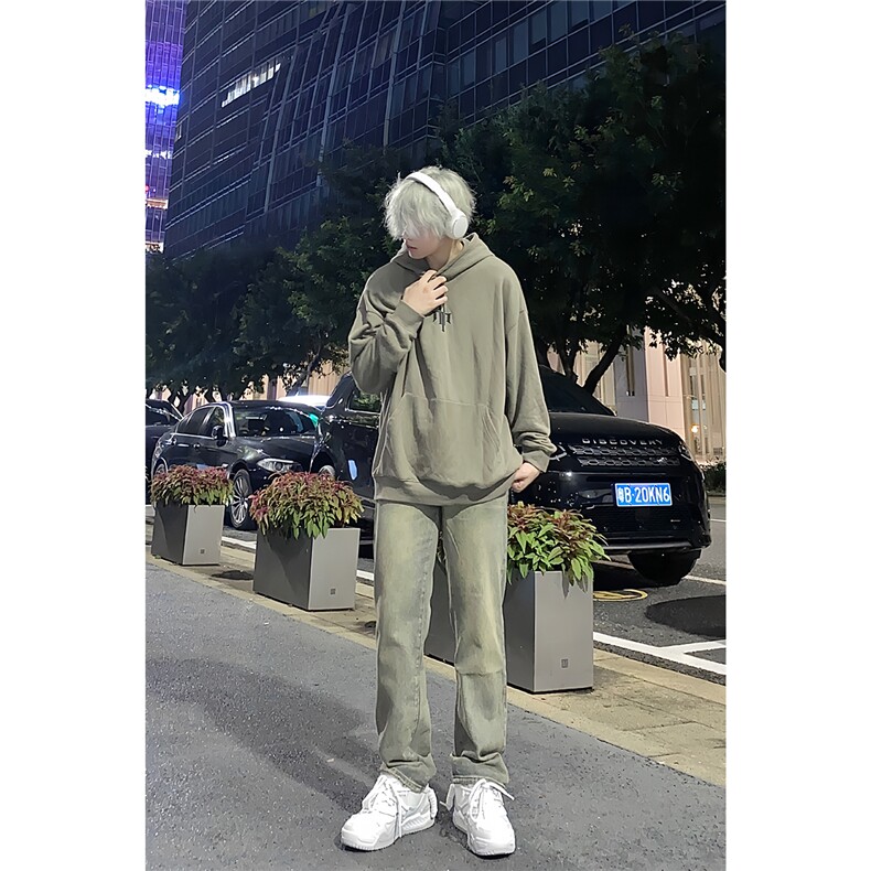 水洗做旧牛仔裤男美式宽松直筒高街复古长裤子A080-9601-P40控68,男装牛仔裤,电商A080