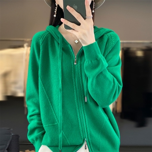 卫衣女款2025新款爆款连帽针织衫带帽毛衣春秋款帽衫宽松上衣外套图片