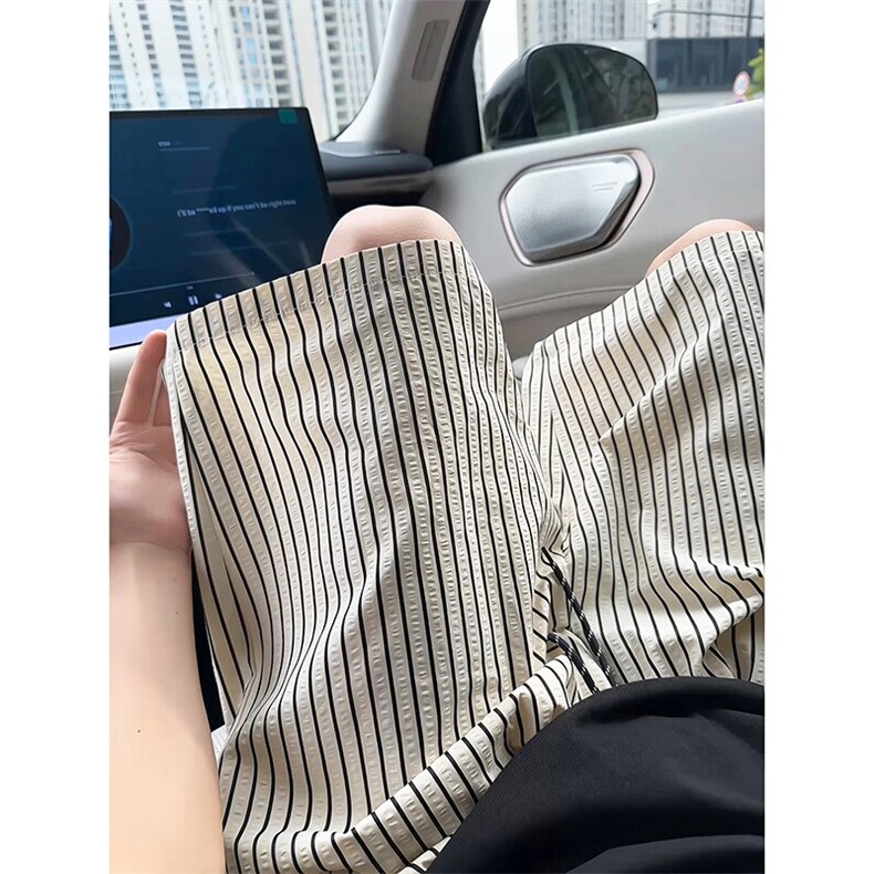 条纹美学撞色休闲百搭裤子时尚潮流复古街头短裤K776TP2548,男装休闲裤,电商A102B