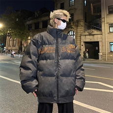 美式复古立领字棉衣男秋冬款港风面包服棉袄M0803-P105，男装棉衣，星座308B-2