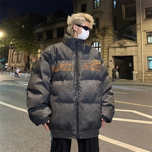 美式复古立领字棉衣男秋冬款港风面包服棉袄M0803-P105图片