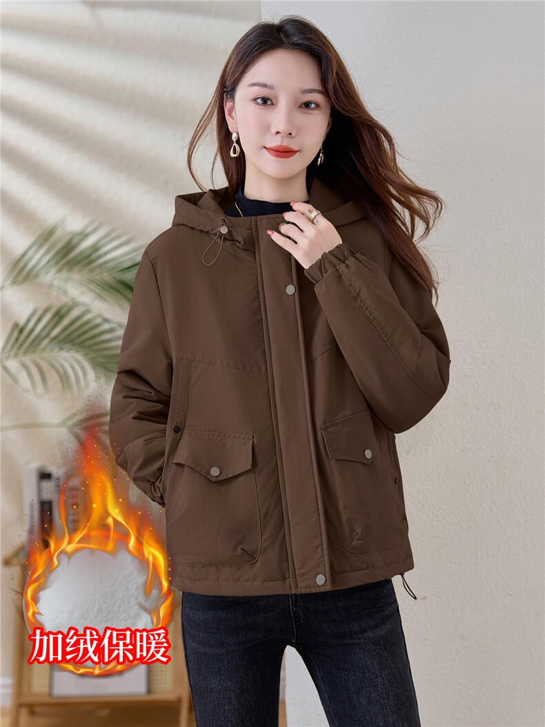 现货！现货！加绒加厚派克服2025冬季女装新款宽松休闲连帽棉服,女装棉衣/棉服,以桐