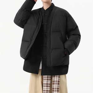 中式唐装男款冬季加厚风汉服青红色立领休闲外套A33-P158图片