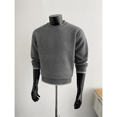 自家假模图B2165166P652025秋冬装男卷边加厚不加绒毛衣，男装针织衫/毛衣，电商B216（原B302）