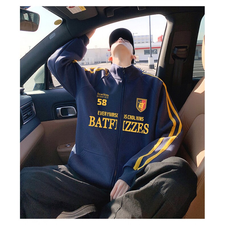 H239P55加绒P65重磅卫衣男士立领拉链开衫运动外套休闲上衣,女装短外套,星座304A-1