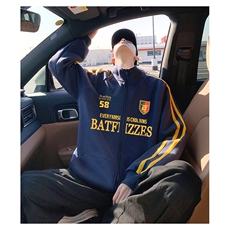 H239P55加绒P65重磅卫衣男士立领拉链开衫运动外套休闲上衣，女装短外套，星座304A-1