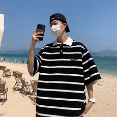 POLO衫青春流行2023夏季五分袖潮新款男日常HT325P30，男装Polo衫，星座1116-2