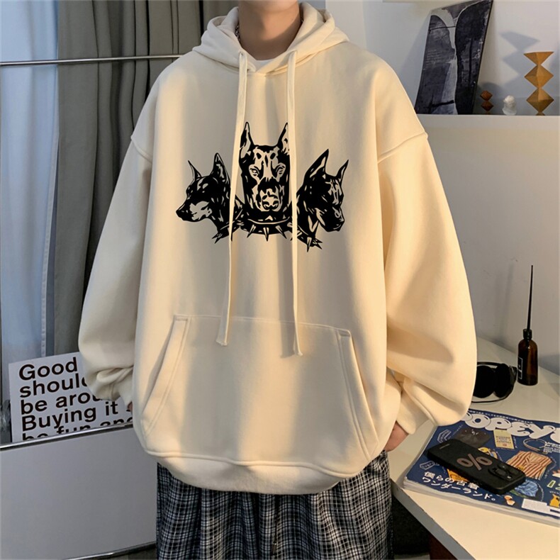 抖音品质 秋季320G华棉男士连帽大码印花卫衣WYH515-P45控68图片