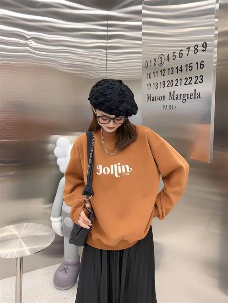 简单休闲加绒卫衣泽妤，女装卫衣/绒衫，泽妤