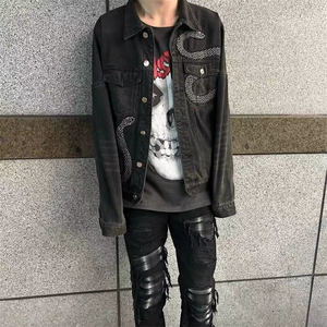 高级感夹克男士韩版潮牌显瘦新款精神小伙痞帅炸街牛仔外套图片