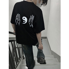 已做版权风八卦手重磅圆领新中式宽松休闲短袖t恤T69-P28，男装T恤，星座205-5
