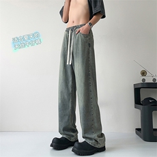 牛仔裤X2454-TP45控价68夏季阔腿拖地裤薄款宽松冰氧休闲裤，男装休闲裤，电商A102-1