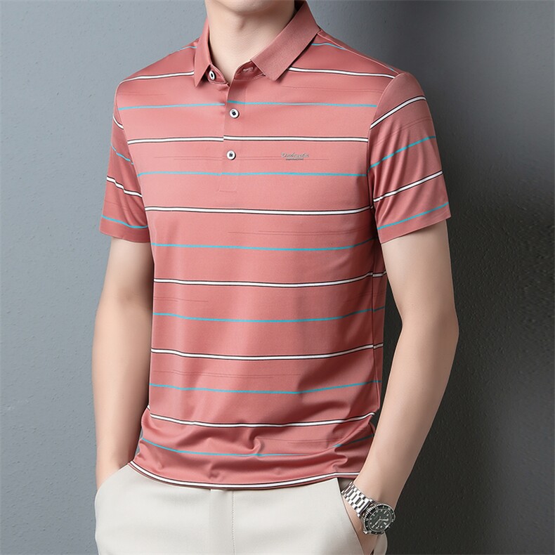 新款polo衫男士T恤男装短袖翻领夏季冰丝商务宽松休闲PL2320-P68,男装Polo衫,星座1105-3